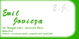 emil jovicza business card